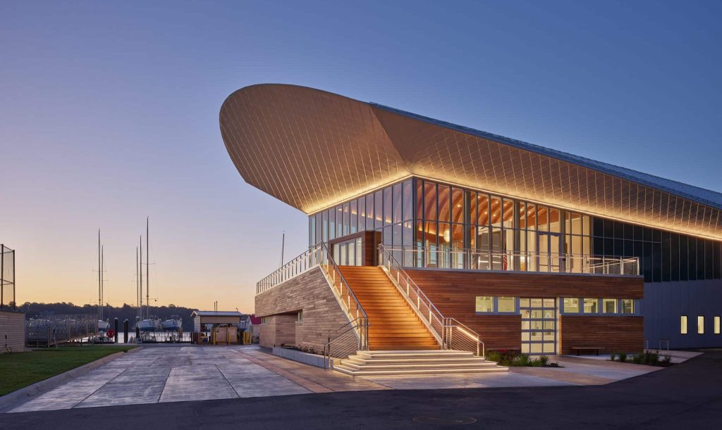 Maritime Center of Excellence, U.S. Coast Guard Coast Guard Academy, New London, Connecticut, USA, Kawneer curtain wall storefront IR windows architectural aluminum framing systems architecture