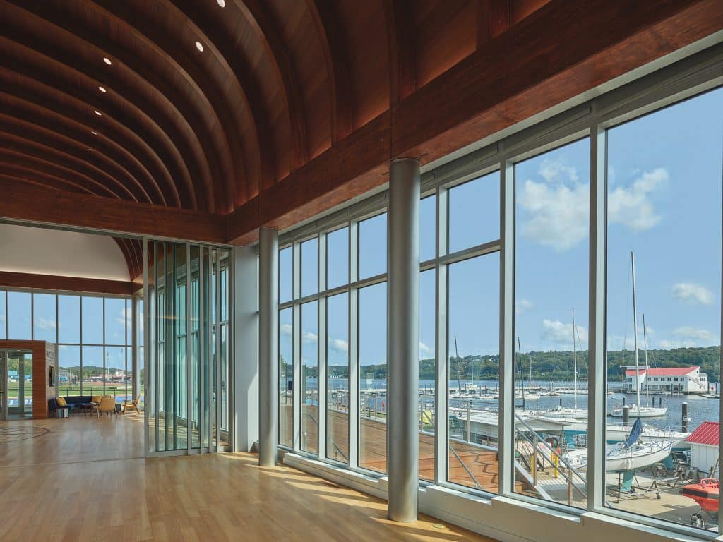 Maritime Center of Excellence, U.S. Coast Guard Coast Guard Academy, New London, Connecticut, USA, Kawneer curtain wall storefront IR windows architectural aluminum framing systems architecture